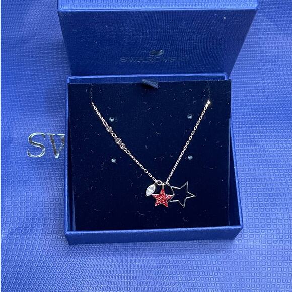 Swarovski Duo Star Medium Pendant Necklace - Picture 1 of 6